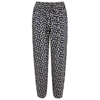 Yumi Blue Ditsy Vintage Floral Print Trousers